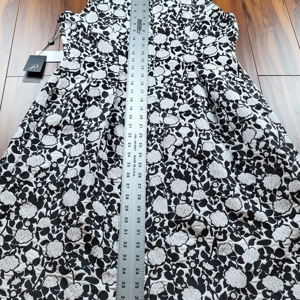 Adrianna Papell Floral Jacquard Fit and Flare Dress Size 14 New With Tags - Picture 9 of 11